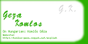 geza komlos business card