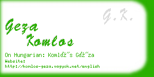 geza komlos business card